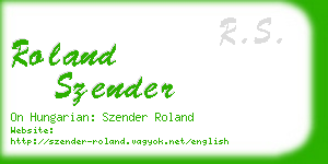 roland szender business card